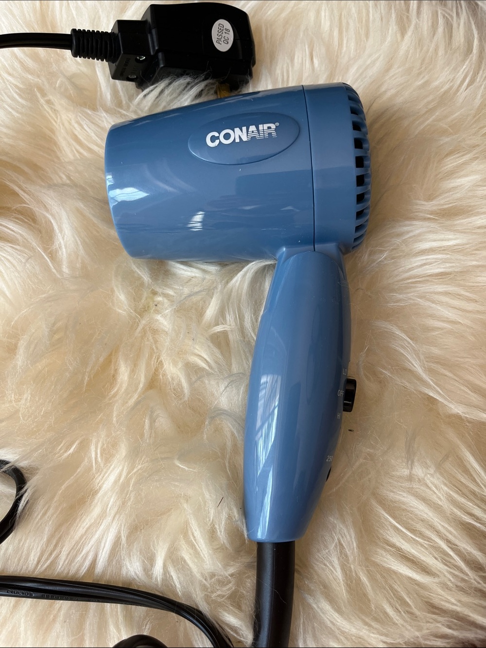Conair Compact Travel Hair Dryer - Blue - like new.